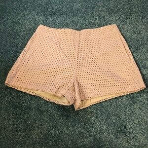 Ark & Co Lace Eyelet Dress Shorts High Rise Lined Cream Ivory Size S